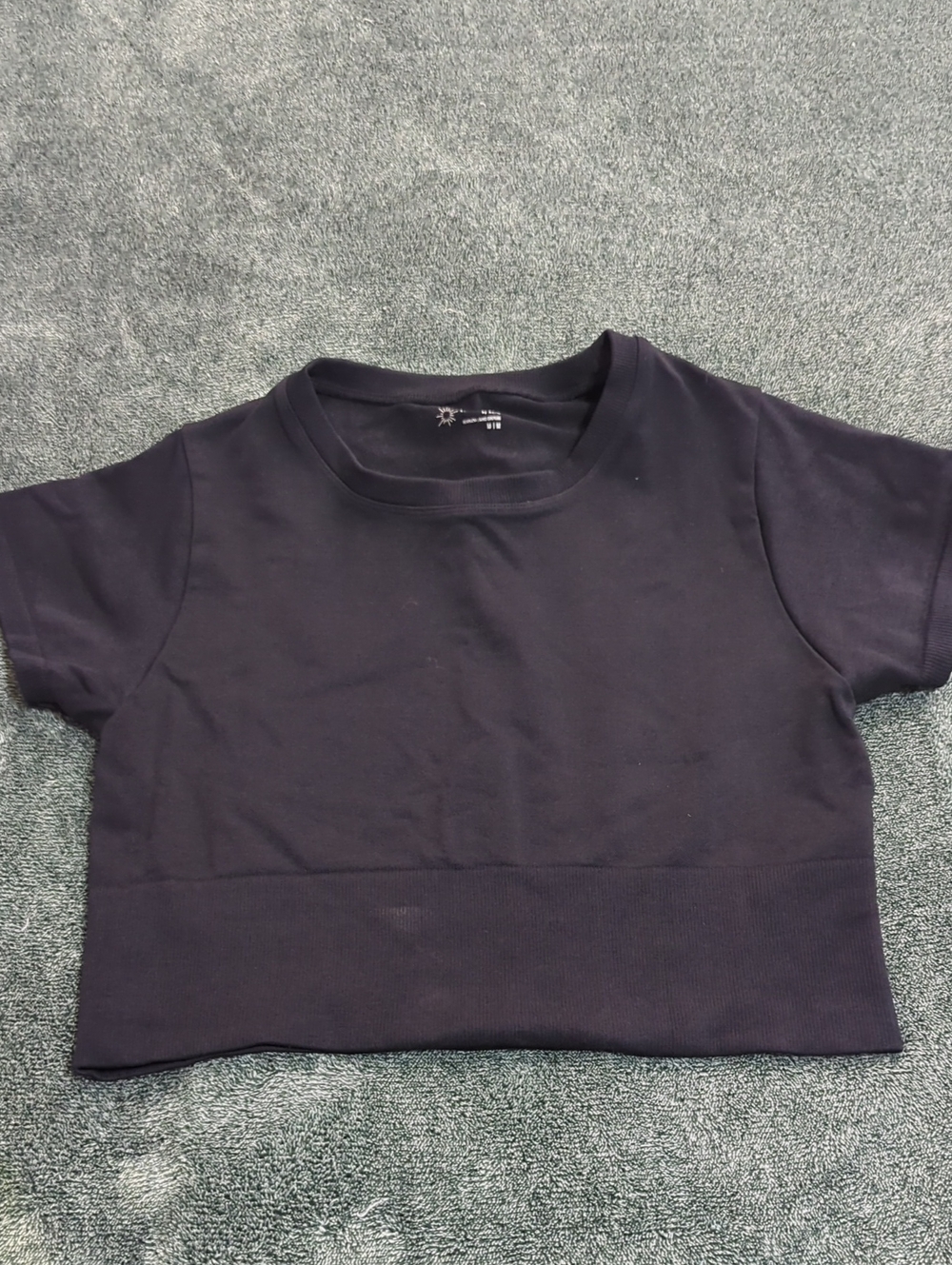 aerie Black Cropped Crew Tee